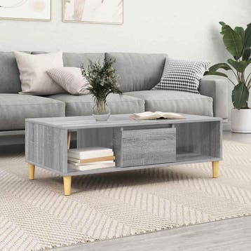 vidaXL Salontafel Grijs Sonoma 102 x 55 x 35 cm Bewerkt hout, Verzenden