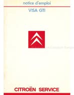 1985 CITROËN VISA GTI INSTRUCTIEBOEKJE FRANS