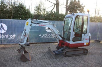 Veiling: Minigraver Takeuchi TB016 Diesel 10.3kw 2011, Articles professionnels, Ophalen