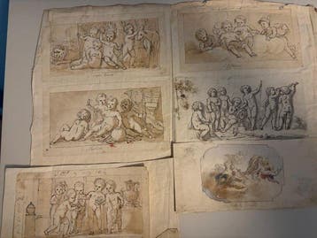 Scuola Lombarda (XVIII) - Sei disegni allegorici: Virtù, Antiek en Kunst