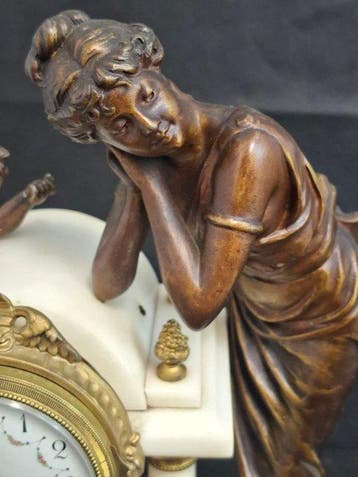 Pendule - Marmer - 1850-1900, Antiek en Kunst