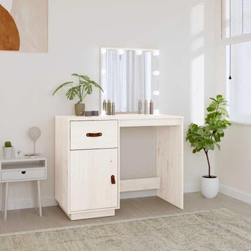 vidaXL Kaptafel met LED 95x50x133,5 cm massief grenenhout, Verzenden, Nieuw