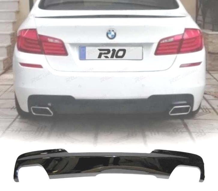 Diffuseur Pour Bmw F10 F11 2 Sorties 12-16 Noir Brillant, Autos : Pièces & Accessoires, Carrosserie & Tôlerie, Envoi
