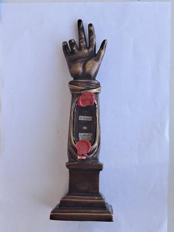 Reliekhouder - Brons, Glas, Textiel - 1850-1900 - Uit het