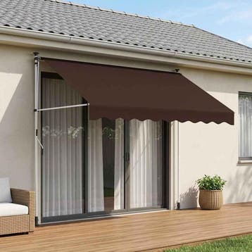 vidaXL Handmatig uitschuifbare luifel Bruin 300 cm, Verzenden