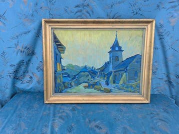 Clauser (XX) - Crépuscule sur une église de village Suisse
