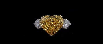 Ring - 14 karaat Witgoud, Geel goud - 11.59ct. tw. Geel