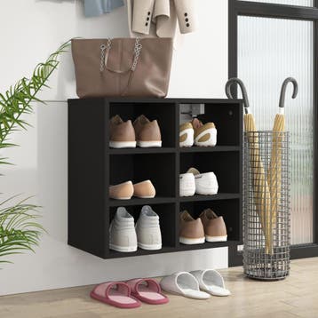vidaXL Schoenenkast 52,5x30x50 cm zwart, Verzenden, Nieuw