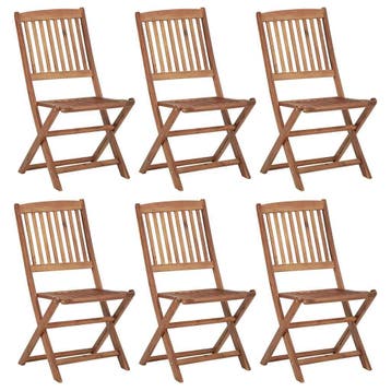 vidaXL Tuinstoelen 6 st inklapbaar massief acaciahout, Verzenden, Nieuw