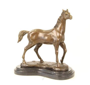 sculptuur, High-End Majestic Art Deco Bronze Horse Sculpture