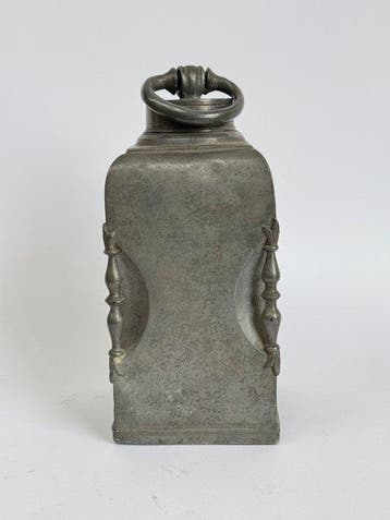 Fles - Peltro - Oude reisfles