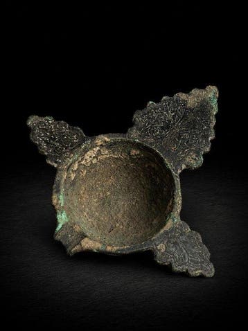 Byzantijns Brons Lamp - 11 cm - vuller Romeins LUCERNÆ