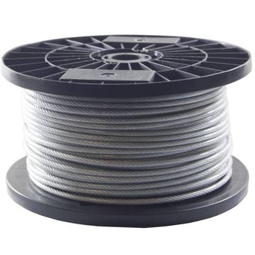 Staalkabel 3/4 mm geplastificeerd 50 meter op rol, Verzenden