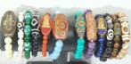 12 Boeddhistische armbanden met amethist, onyx, tijgeroog,