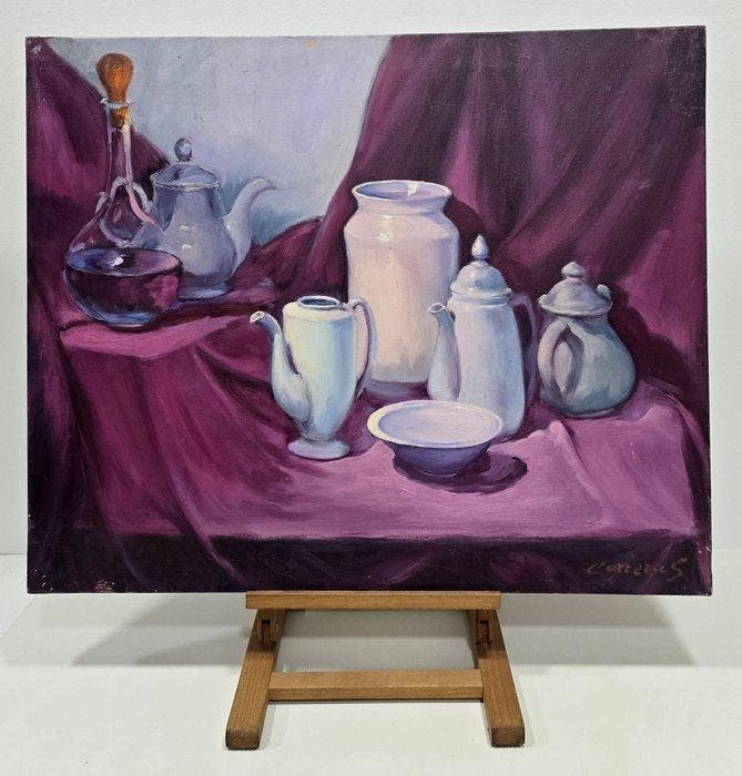 Juan Carreras (1949) - Naturaleza en malva, Antiek en Kunst, Kunst | Schilderijen | Klassiek