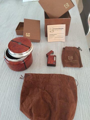 Cesare Barontini - Briquet - Bruyère, Métal argenté - (2)