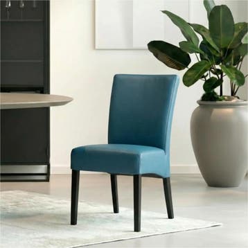 Set van 8 Leren eetkamerstoelen Just - Toledo Turquoise, Ophalen of Verzenden, Nieuw, Leer