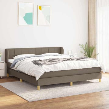 vidaXL Boxspring met matras stof taupe 160x200 cm, Verzenden, Nieuw