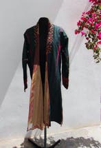 Antiek 19e-eeuws zijden Ikat-chapan - Chapan, Kaftan -