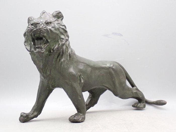Figuur - Large lion sculpture - Signed Shimasa  -, Antiek en Kunst, Antiek | Overige Antiek