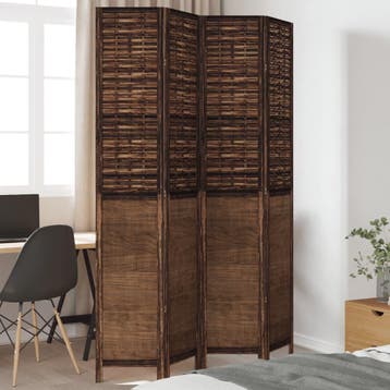 vidaXL Kamerscherm met 4 panelen massief paulowniahout, Verzenden, Nieuw