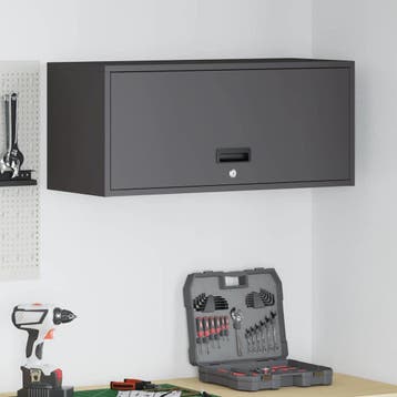 vidaXL Zwart 80 x 33 x 35 cm Poedergecoat staal, Huis en Inrichting, Kasten | Overige, Verzenden, Nieuw