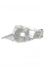 Zonneklep Zilver Pailletten Pet Zilveren Sequin Glitter Open, Ophalen of Verzenden, Nieuw