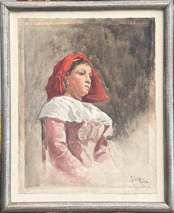 Pio Joris (1843-1921) - Ritratto di fanciulla