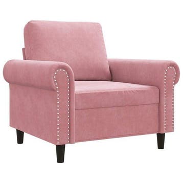 Roze Fluweel Fauteuil | Tweede kansje | OP = OP, Overige materialen, Gebruikt, Verzenden, 75 tot 100 cm