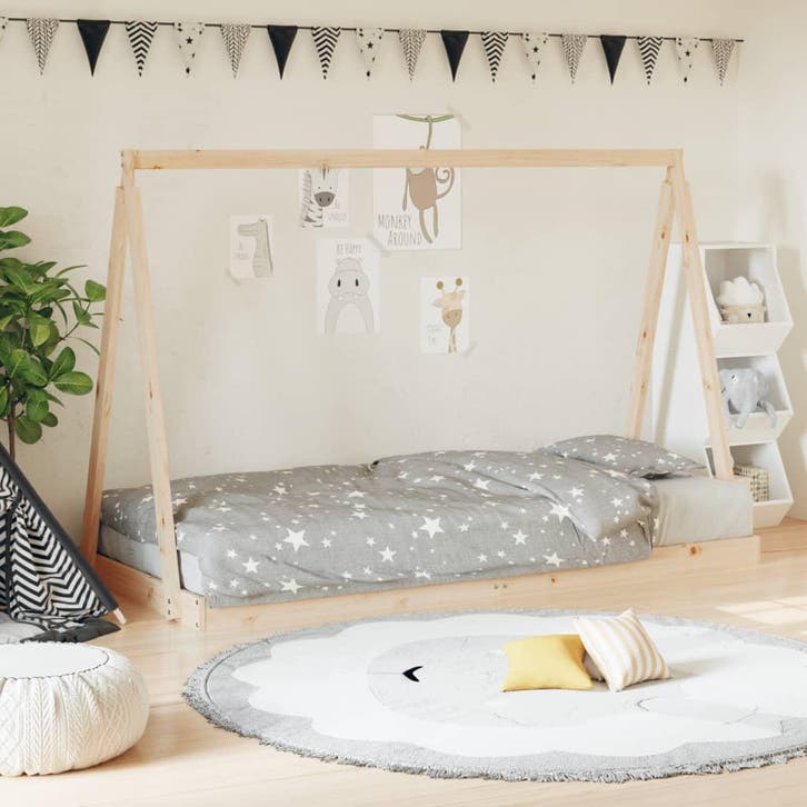 vidaXL Kinderbedframe 90x200 cm massief grenenhout, Enfants & Bébés, Chambre d'enfant | Lits, Envoi
