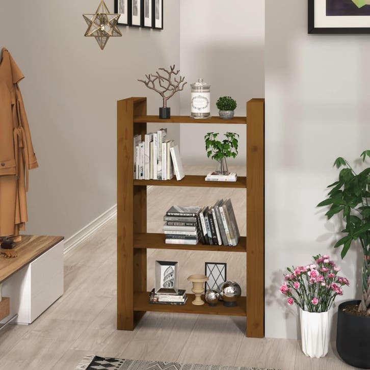 vidaXL Boekenkast/kamerscherm 80x35x125 cm massief hout, Huis en Inrichting, Kasten | Boekenkasten, Nieuw, Verzenden