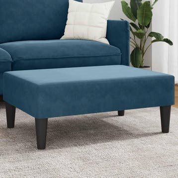 vidaXL Voetenbank 77x55x31 cm fluweel blauw, Verzenden, Nieuw