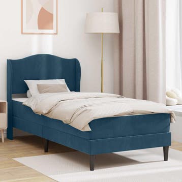 vidaXL Bedframe met hoofdeinde Blauw 100 x 200 cm Fluweel, Verzenden, Nieuw
