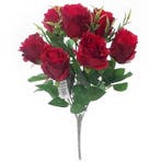 Zijden roos sweety crinkled rosebud bush with grass rood per