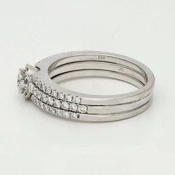 Ring - 14 karaat Witgoud Diamant (Natuurlijk), Handtassen en Accessoires, Ringen, Nieuw