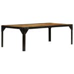 vidaXL Salontafel 110 cm massief ruw mangohout en staal, Verzenden, Nieuw