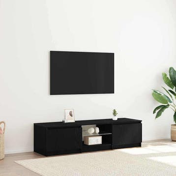 vidaXL TV Kast Zwart Eiken 140 x 38,5 x 36 cm Bewerkt hout, Verzenden, Nieuw