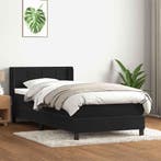 vidaXL Boxspring met matras fluweel zwart 90x210 cm, Verzenden, Nieuw
