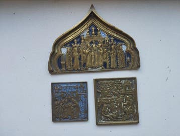 Reis-icoon - brons,emaille