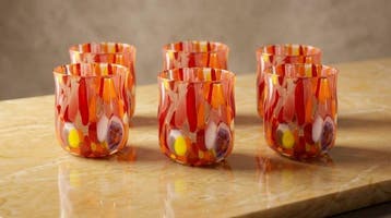 Mazzega Art & Design - Drinkset (6) - Muranoglas - Set van, Antiek en Kunst