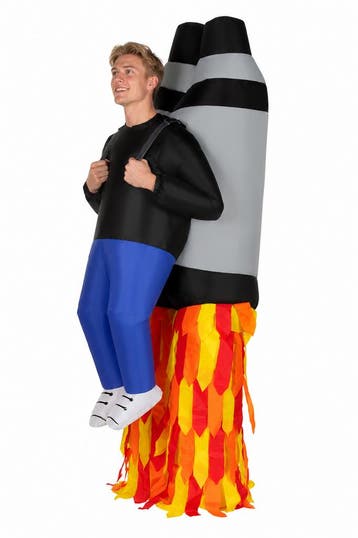 KIMU® Opblaas Kostuum Raket Opblaasbaar pak Mascotte Opblaas, Ophalen of Verzenden, Nieuw