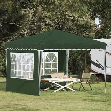 vidaXL Pop-up Feesttent 288 x 288 x 245 cm Groen Oxford Stof, Verzenden, Nieuw
