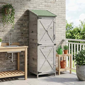 vidaXL Tuin Shed Grijs 59,5 x 56 x 176,5 cm Massief, Verzenden