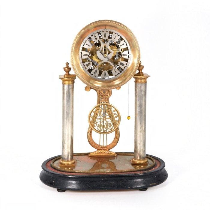 Skeletklok - Antiek - Verguld brons - 1850-1900, Antiek en Kunst, Antiek | Klokken