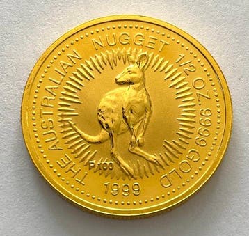 Australië. 50 Dollars 1999 - The Australian Nugget - 1/2 oz, Postzegels en Munten, Edelmetalen en Baren