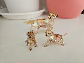 Swarovski - Beeldje - Swarovski Golden retriever family (3)