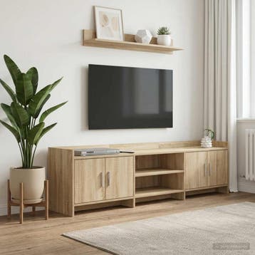 vidaXL TV Kast 168 x 33 x 47 cm Sonoma Eiken Bewerkt hout, Verzenden, Nieuw