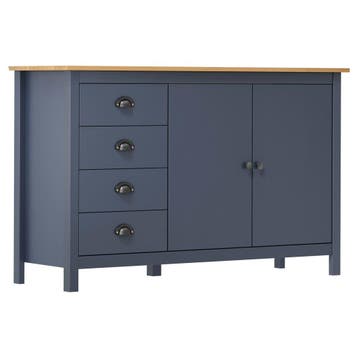 vidaXL Dressoir Hill 130x40x80 cm massief grenenhout grijs, Huis en Inrichting, Verzenden, Nieuw
