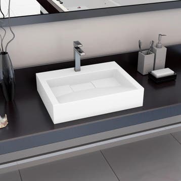vidaXL Wastafel 60x38x11 cm mineraal gegoten/marmer gegoten, Verzenden