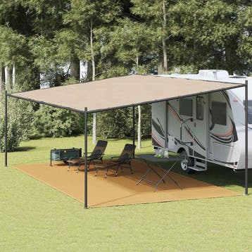 vidaXL Tenttapijt 400x700 cm HDPE zandkleurig, Verzenden